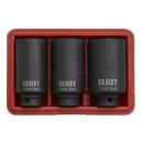 Sealey SX051 3pc 1/2"Sq Drive 12-point Impact Hub Nut Socket Set