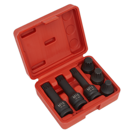Sealey SX052 6pc 1/2"Sq Drive Impact Spline Socket Bit Set