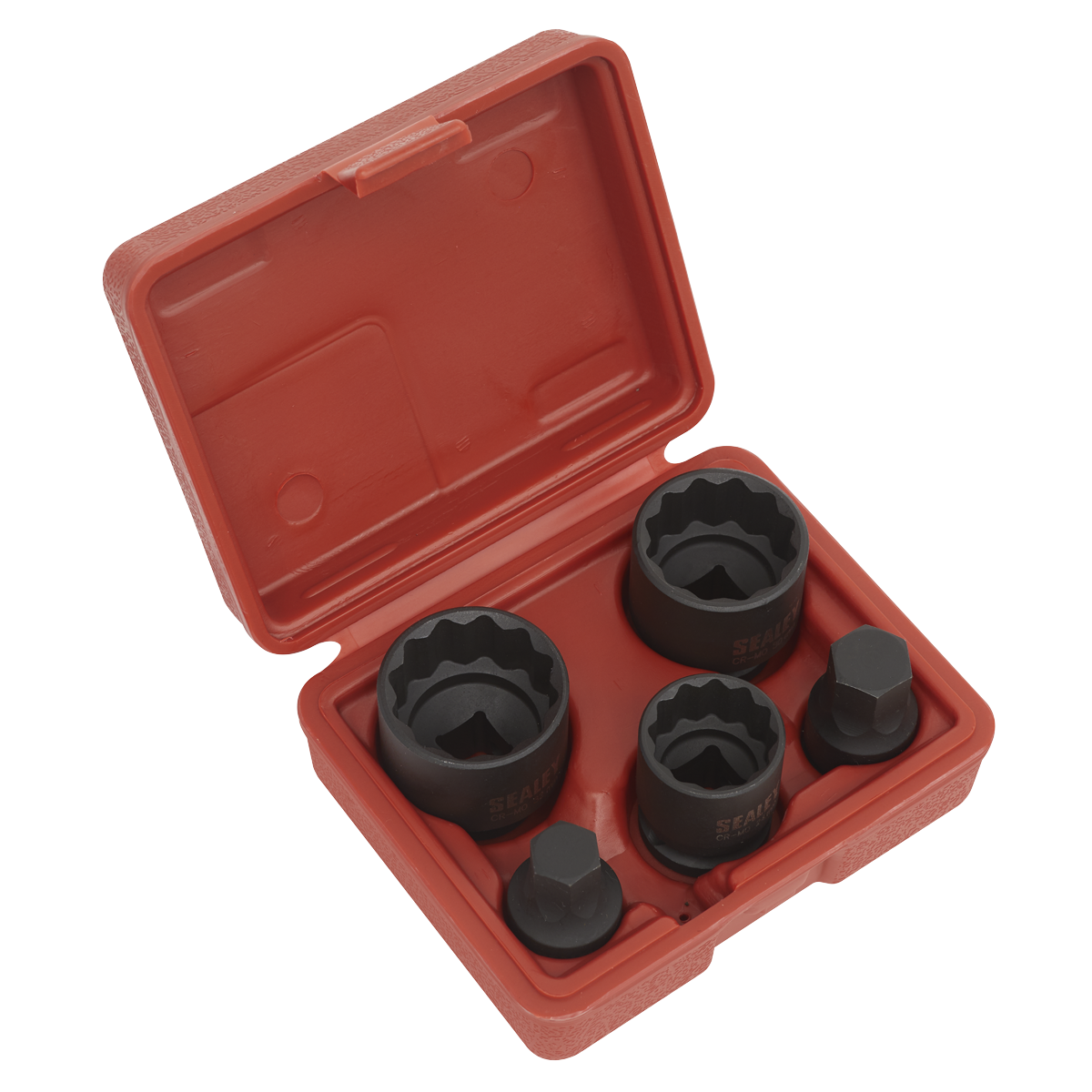 Sealey SX053 5pc 1/2"Sq Drive 12-Point Impact Hub Socket & Socket Bit Set