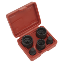 Sealey SX053 5pc 1/2"Sq Drive 12-Point Impact Hub Socket & Socket Bit Set
