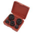 Sealey SX053 5pc 1/2"Sq Drive 12-Point Impact Hub Socket & Socket Bit Set