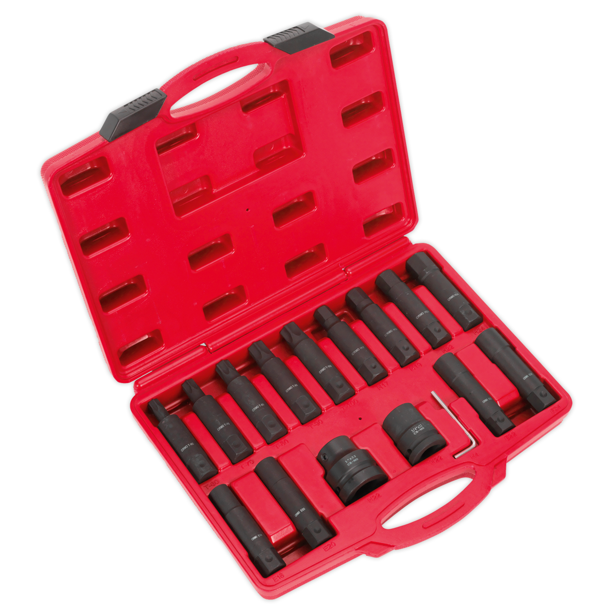 Sealey SX098 16pc 3/4" & 1"Sq Drive Impact Hex, TRX-Star* & TRX-Star* Female Socket Bit Set