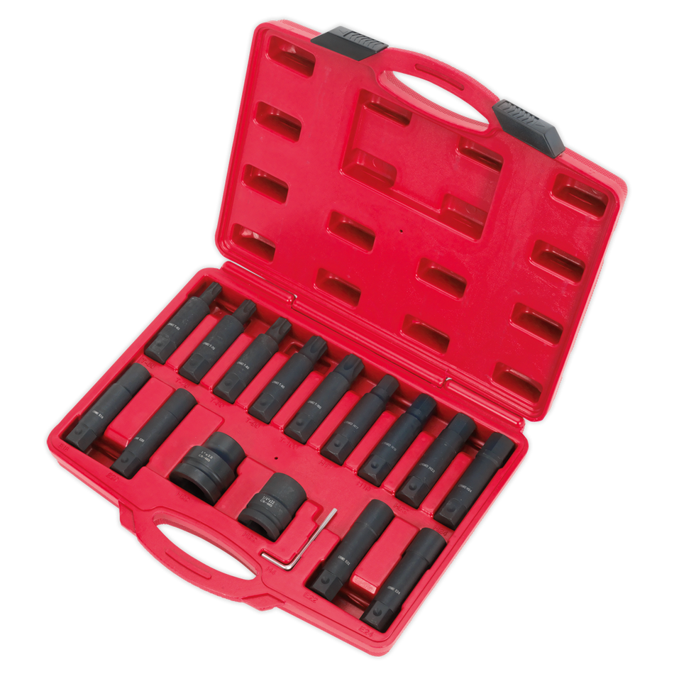 Sealey SX098 16pc 3/4" & 1"Sq Drive Impact Hex, TRX-Star* & TRX-Star* Female Socket Bit Set