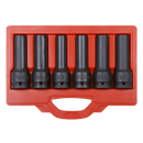 Sealey SX099 6pc 3/4"Sq Drive Impact 12-Point & TRX-Star* Female Deep Socket Set