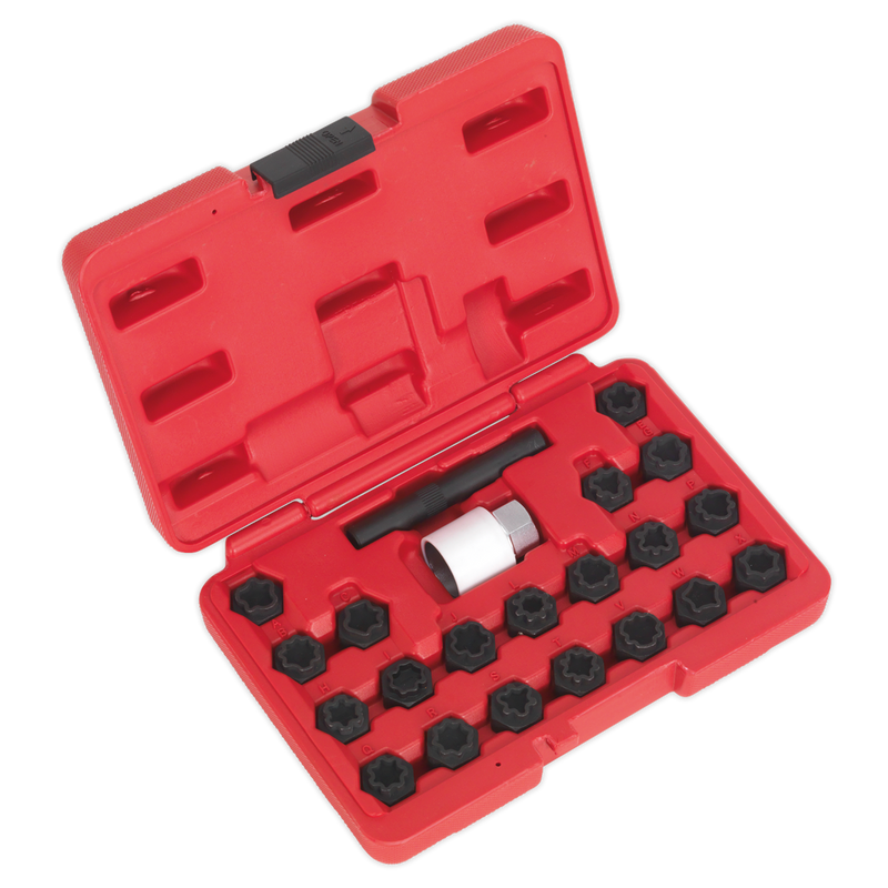 Sealey SX206 22pc Locking Wheel Nut Key Set - Audi