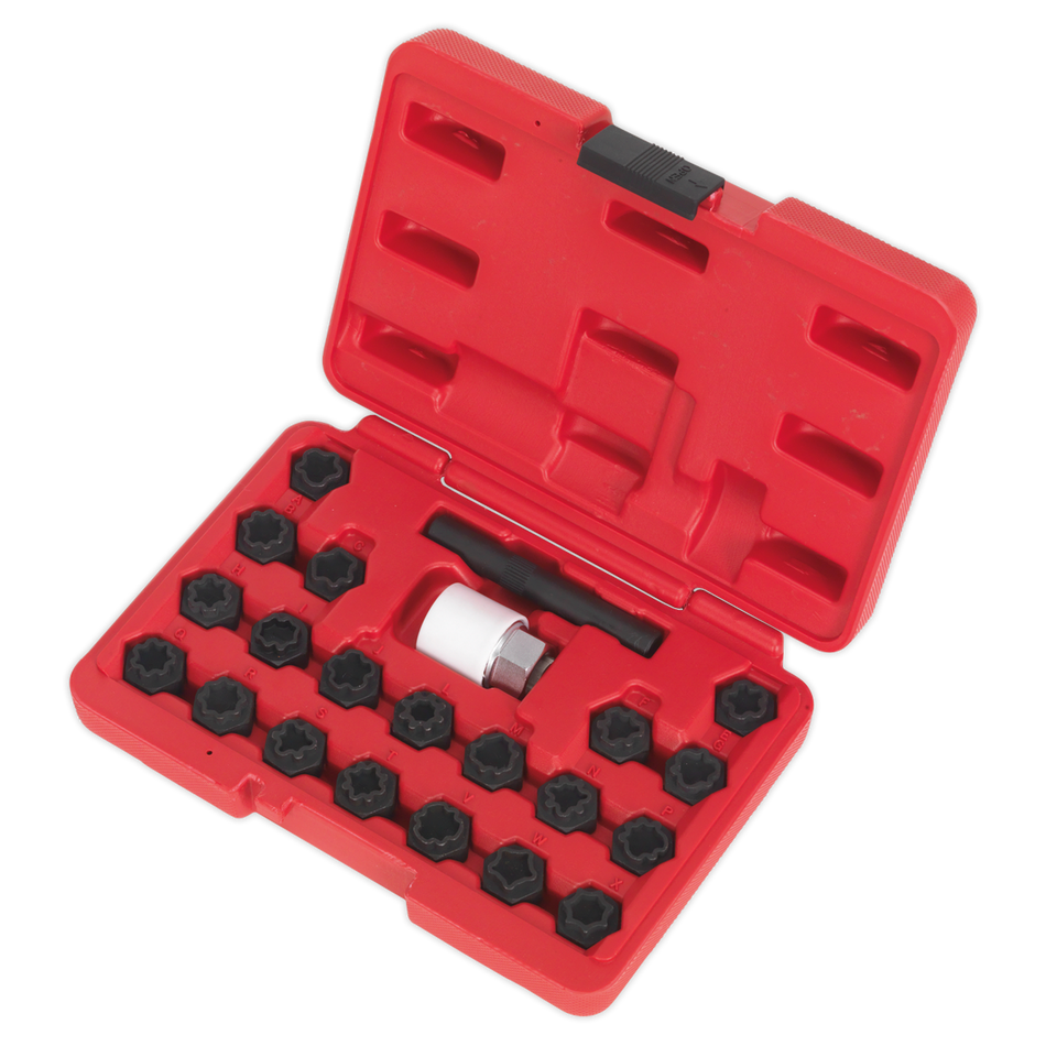Sealey SX206 22pc Locking Wheel Nut Key Set - Audi