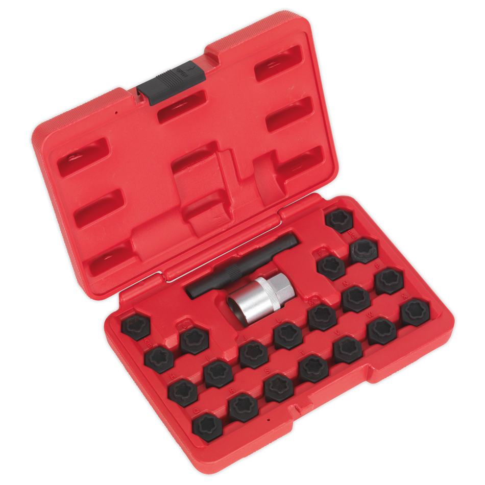 Sealey SX207 22pc Locking Wheel Nut Key Set - BMW
