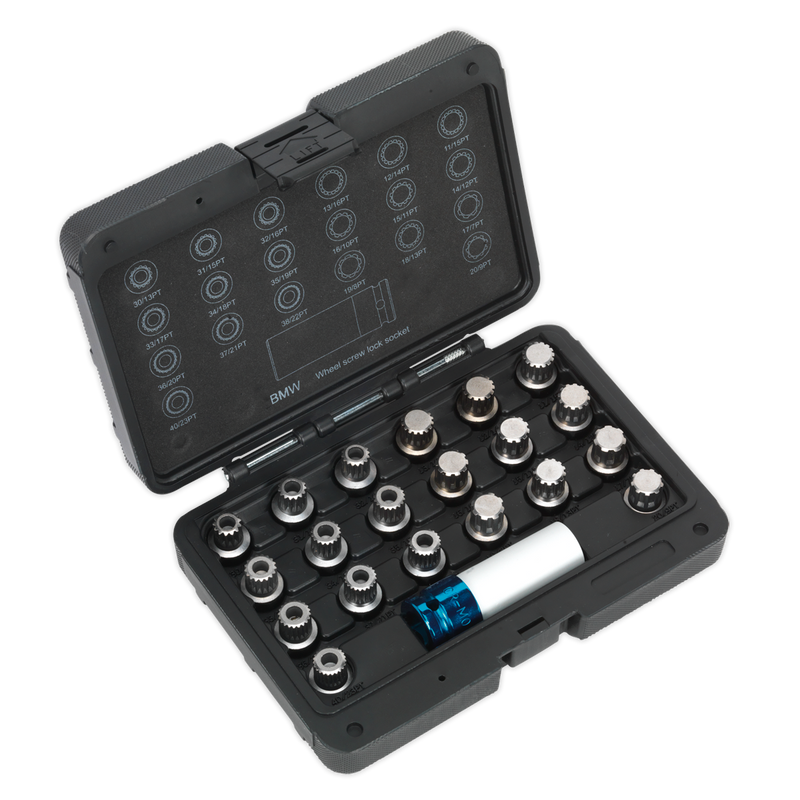 Sealey SX209 21pc Locking Wheel Nut Key Set - BMW & Mini
