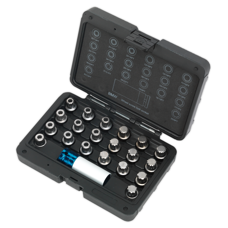 Sealey SX209 21pc Locking Wheel Nut Key Set - BMW & Mini