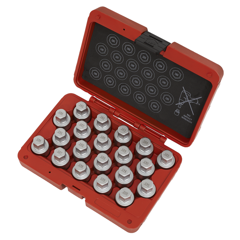 Sealey SX216 20pc Locking Wheel Nut Key Set - Vauxhall-C