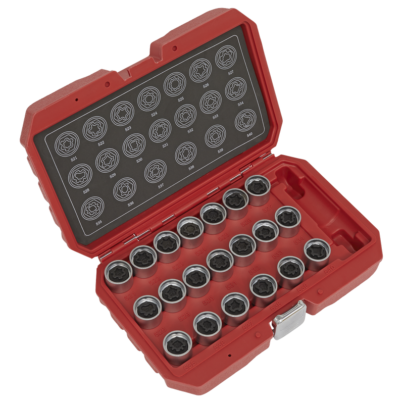 Sealey SX219 20pc Locking Wheel Nut Key Set - VAG