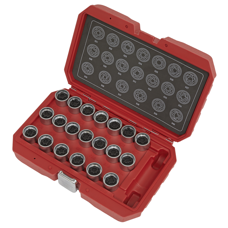 Sealey SX219 20pc Locking Wheel Nut Key Set - VAG