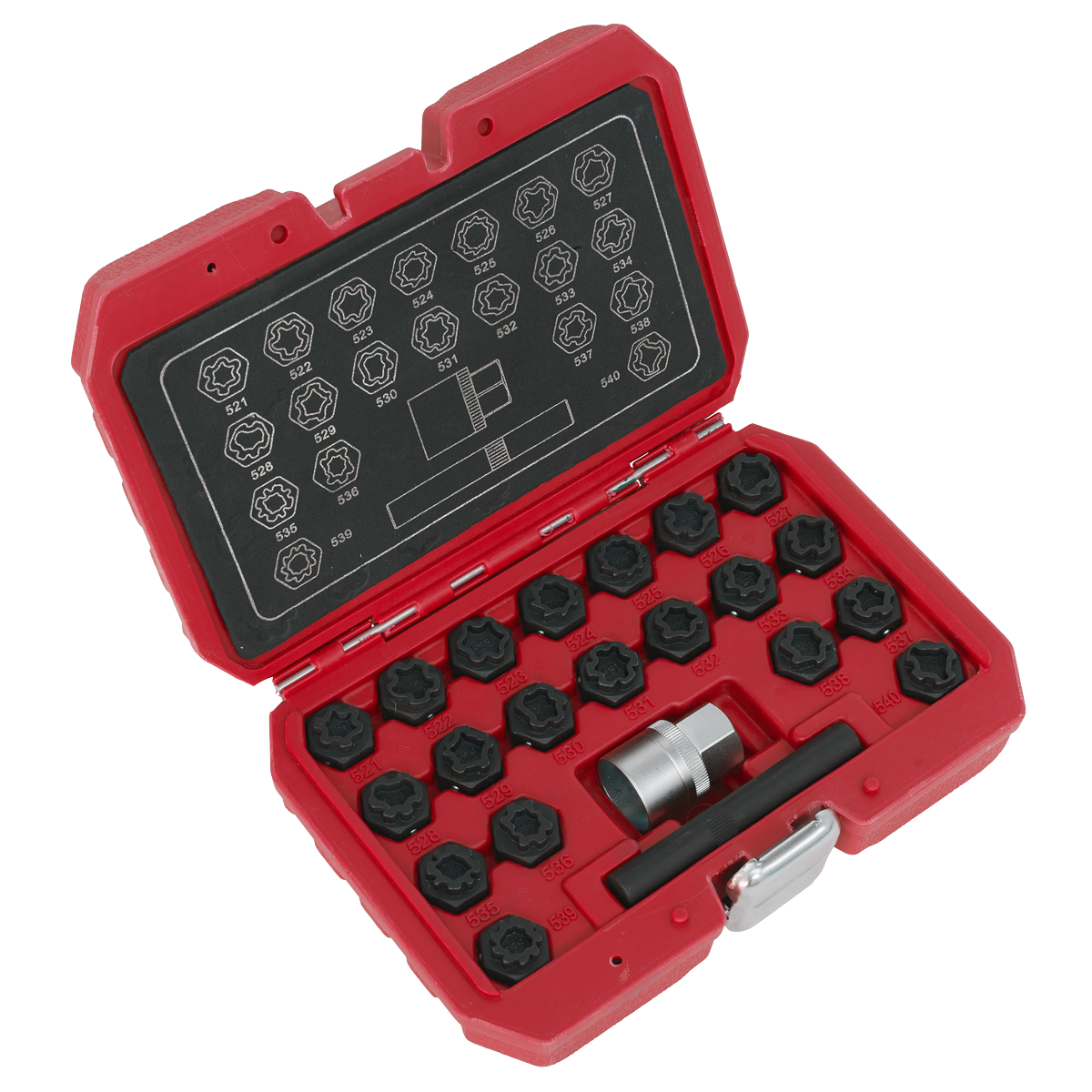 Sealey SX220 22pc Locking Wheel Nut Key Set - VAG