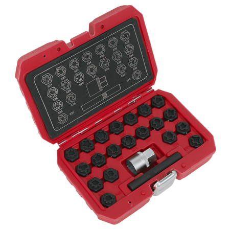 Sealey SX220 22pc Locking Wheel Nut Key Set - VAG