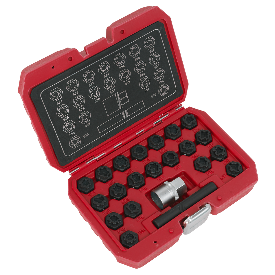 Sealey SX220 22pc Locking Wheel Nut Key Set - VAG