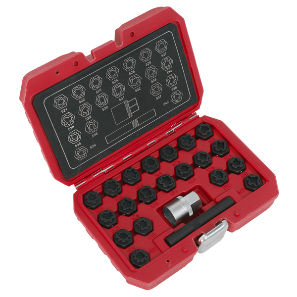 Sealey SX220 22pc Locking Wheel Nut Key Set - VAG