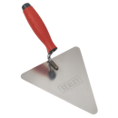 Sealey T1205 Stainless Steel Triangular Brick Trowel - Rubber Handle 180mm