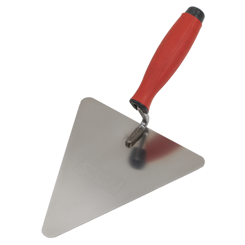 Sealey T1205 Stainless Steel Triangular Brick Trowel - Rubber Handle 180mm