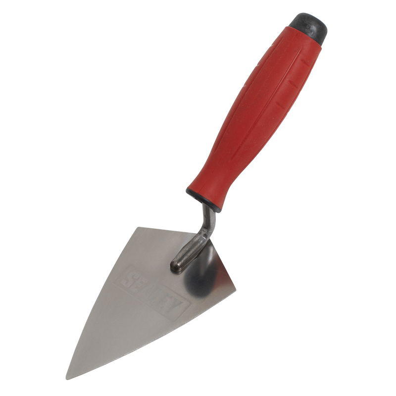 Sealey T1222 Stainless Steel Sharp Pointing Trowel - Rubber Handle - 140mm