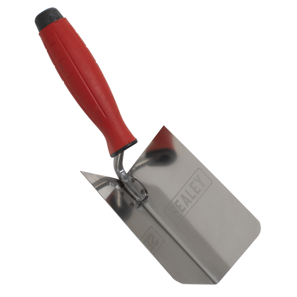 Sealey T1802 Stainless Steel Internal Corner Trowel - Rubber Handle - 120 x 60mm