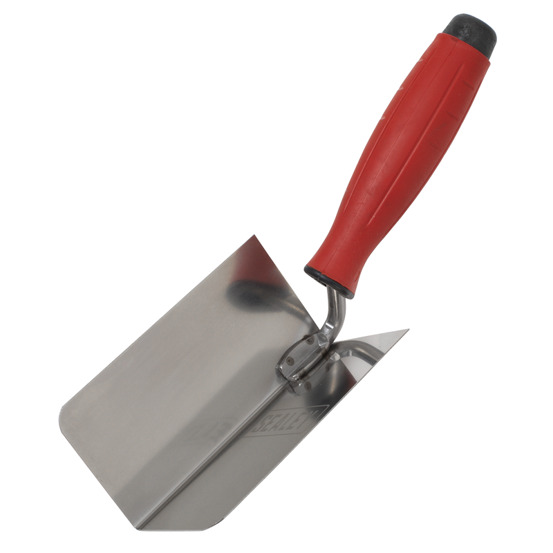 Sealey T1802 Stainless Steel Internal Corner Trowel - Rubber Handle - 120 x 60mm
