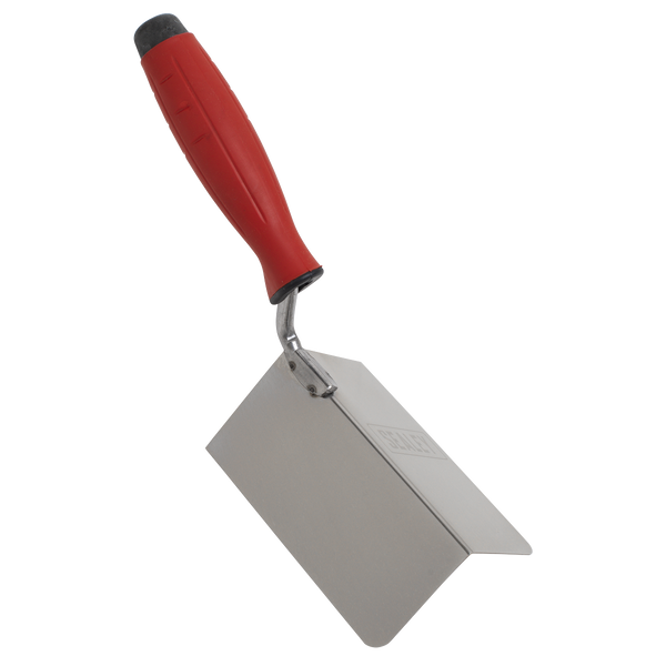Sealey T1803 Stainless Steel External Corner Trowel - Rubber Handle - 120 x 60mm