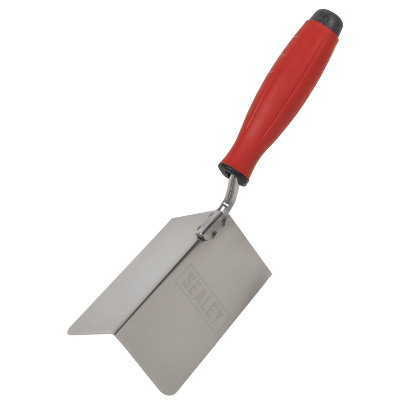 Sealey T1803 Stainless Steel External Corner Trowel - Rubber Handle - 120 x 60mm