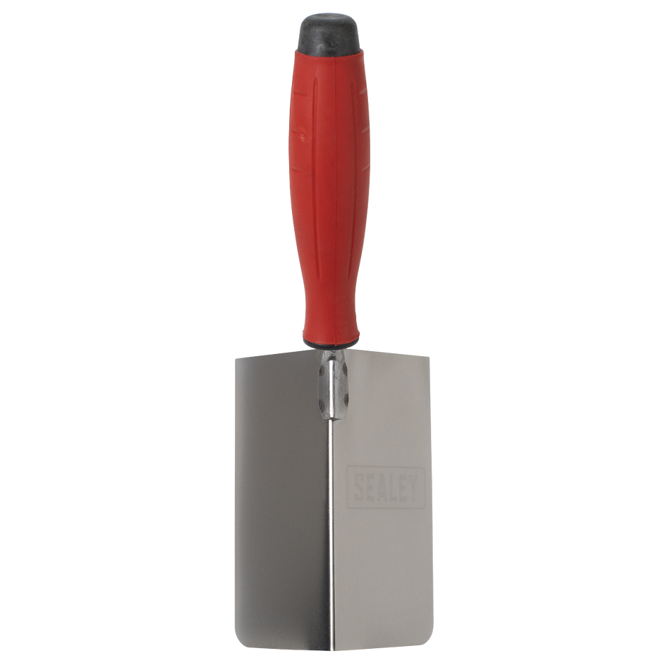 Sealey T1803 Stainless Steel External Corner Trowel - Rubber Handle - 120 x 60mm