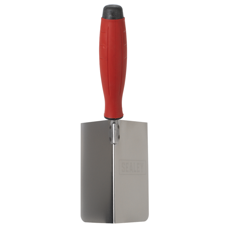 Sealey T1803 Stainless Steel External Corner Trowel - Rubber Handle - 120 x 60mm