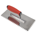 Sealey T7806 Stainless Steel 270mm Notch Trowel - Rubber Handle - 6mm