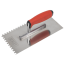 Sealey T7806 Stainless Steel 270mm Notch Trowel - Rubber Handle - 6mm