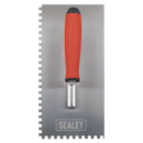 Sealey T7806 Stainless Steel 270mm Notch Trowel - Rubber Handle - 6mm