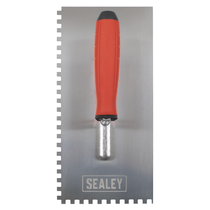 Sealey T7806 Stainless Steel 270mm Notch Trowel - Rubber Handle - 6mm