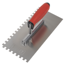 Sealey T7808 Stainless Steel 270mm Notch Trowel - Rubber Handle - 8mm