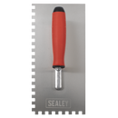 Sealey T7808 Stainless Steel 270mm Notch Trowel - Rubber Handle - 8mm