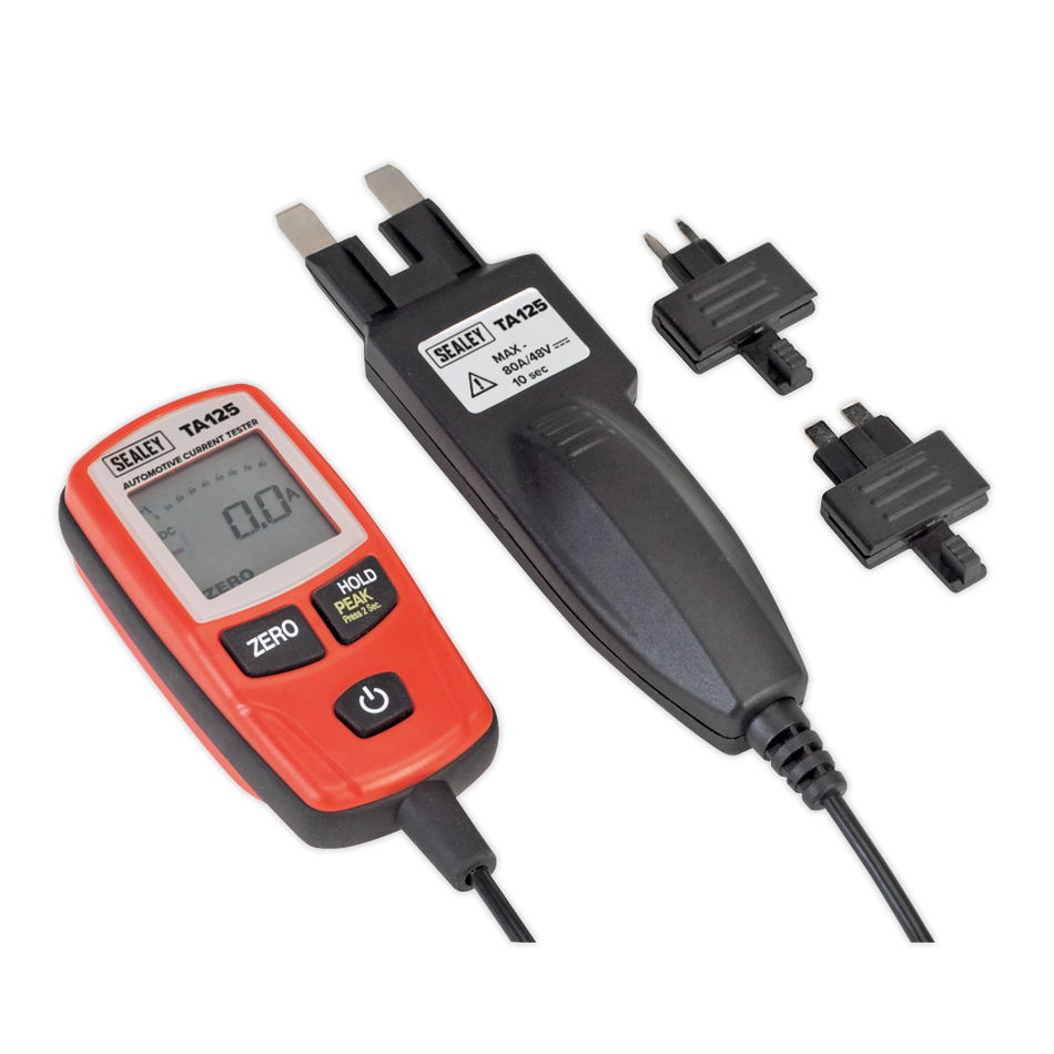 Sealey TA125 80A Automotive Current Tester - Mini, Standard & Maxi Blade Fuses