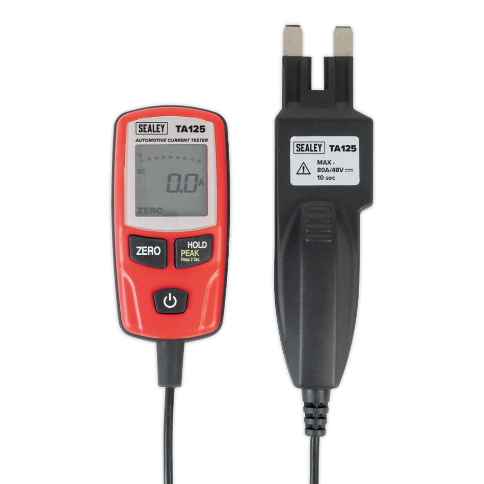 Sealey TA125 80A Automotive Current Tester - Mini, Standard & Maxi Blade Fuses