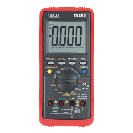 Sealey TA203 15-Function Digital Automotive Multimeter with Bar Graph/PC Link