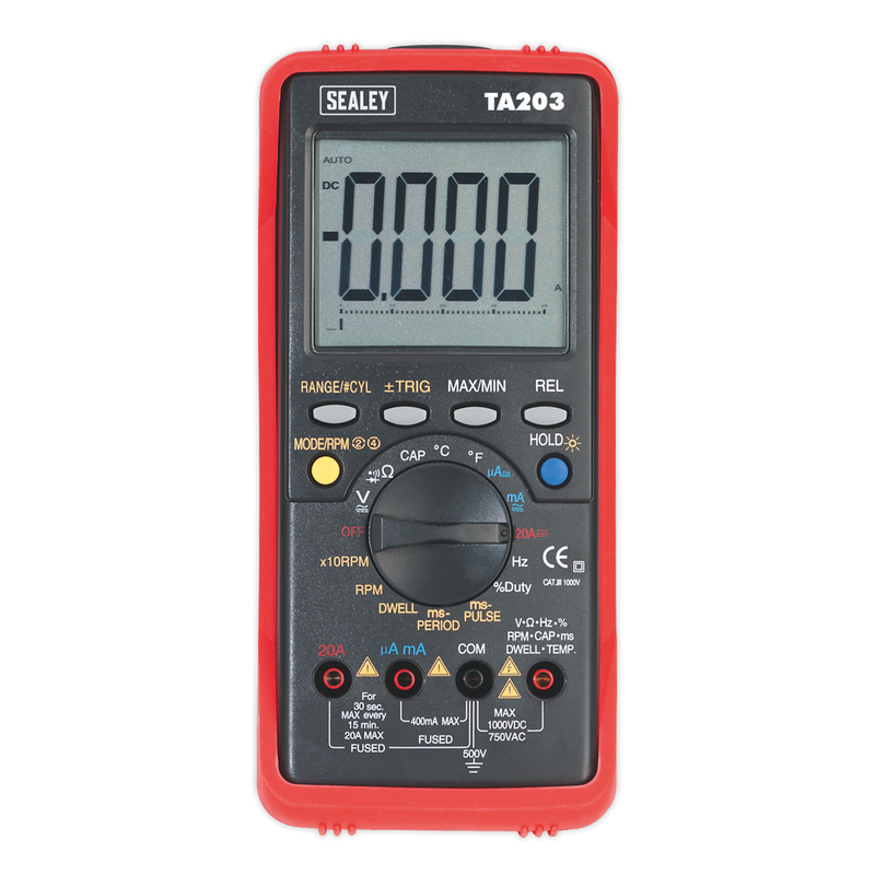 Sealey TA203 15-Function Digital Automotive Multimeter with Bar Graph/PC Link