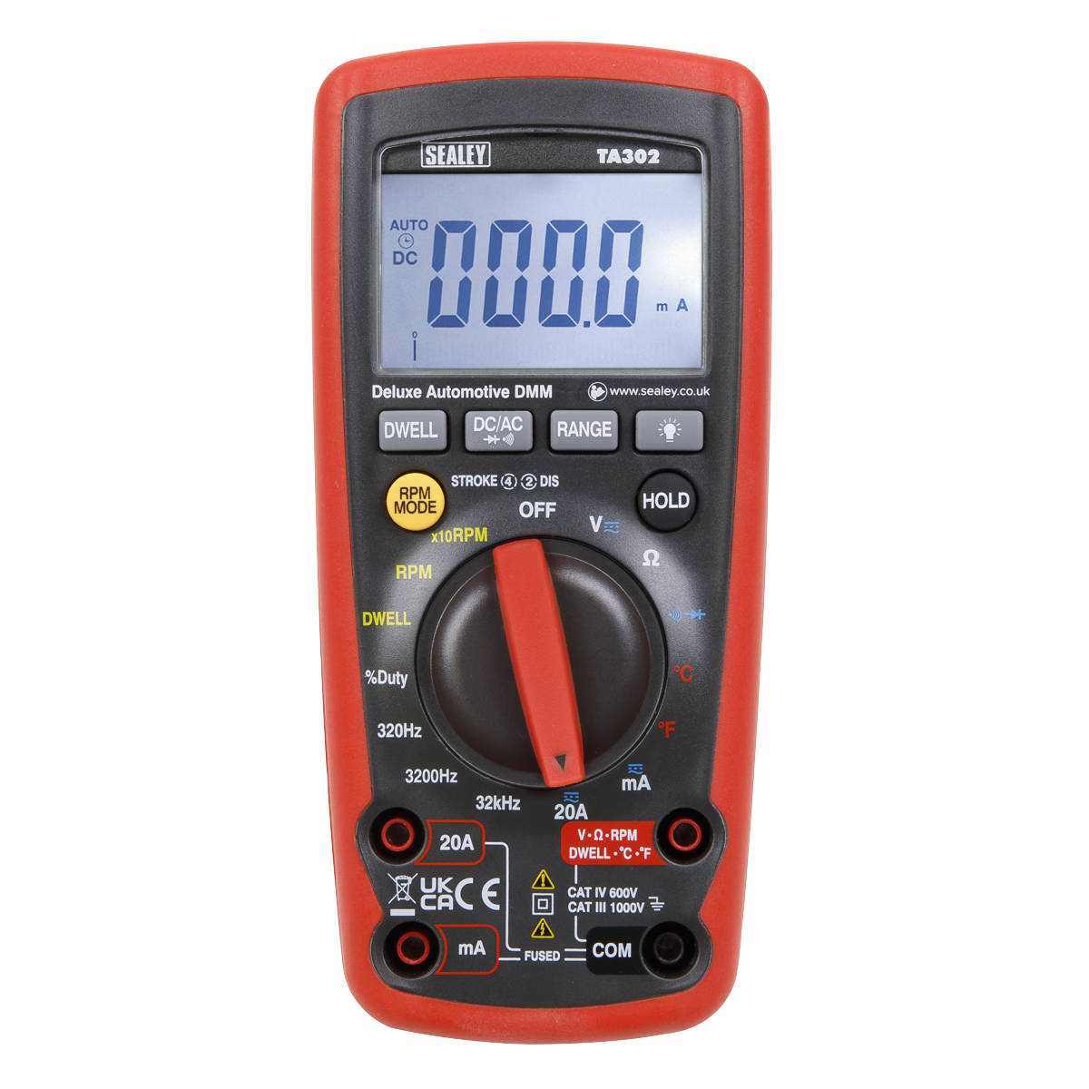 Sealey TA302 12-Function Digital Automotive Analyser with Inductive Coupler