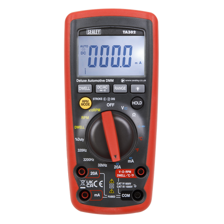 Sealey TA302 12-Function Digital Automotive Analyser with Inductive Coupler
