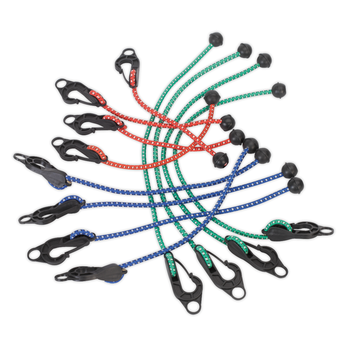 Sealey TARP12 12pc Assorted Tarpaulin Cord Set