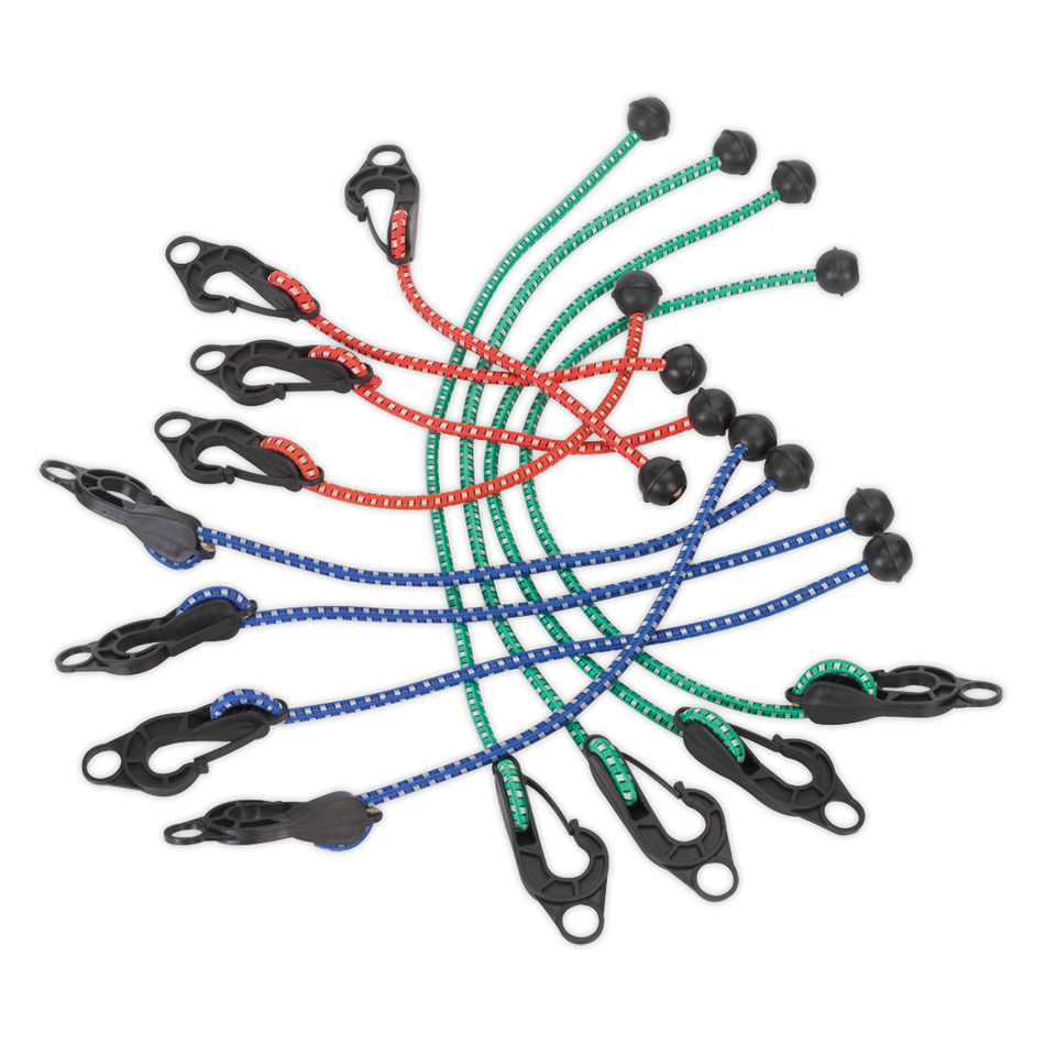 Sealey TARP12 12pc Assorted Tarpaulin Cord Set