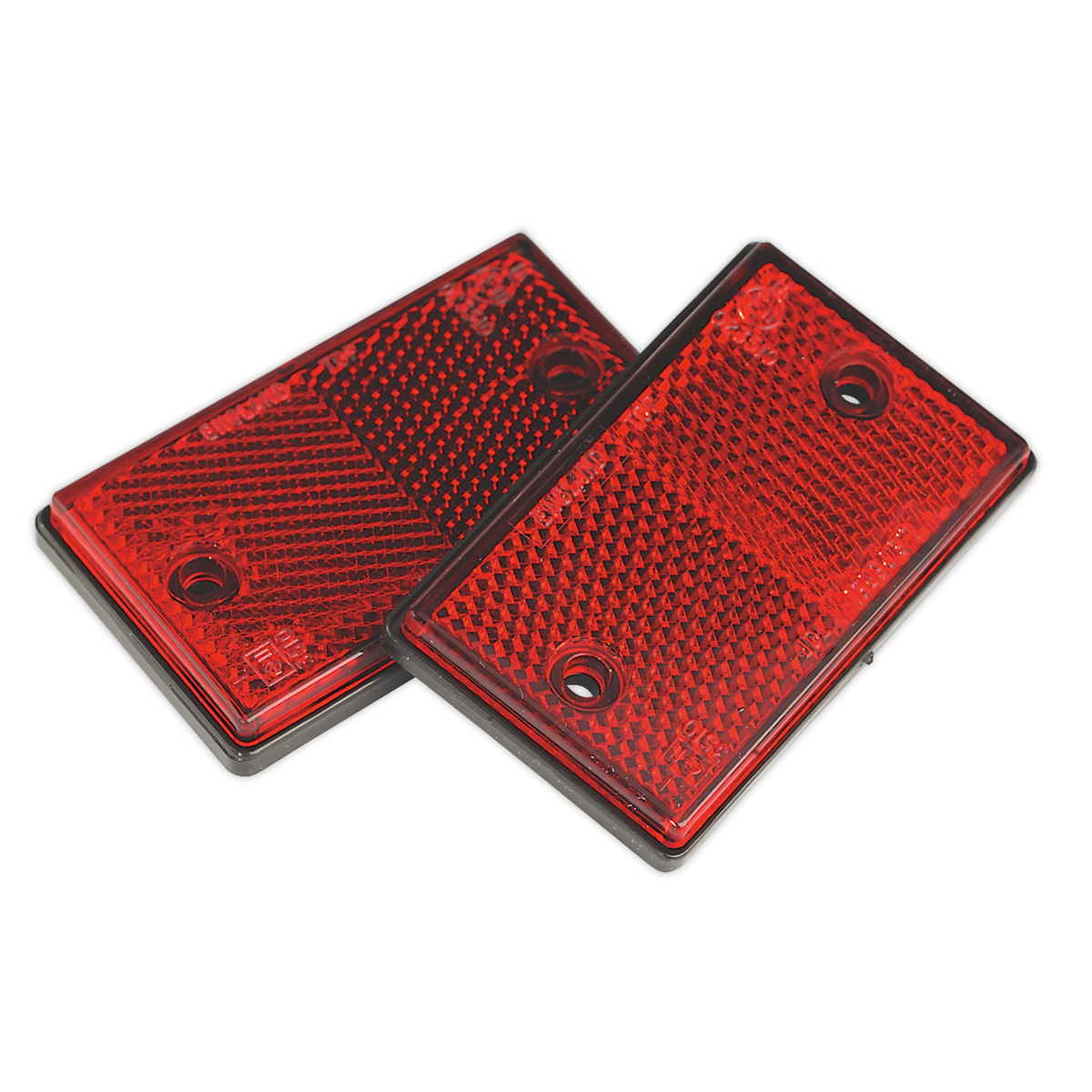 Sealey TB24 Reflex Reflector Red Oblong - Pack of 2