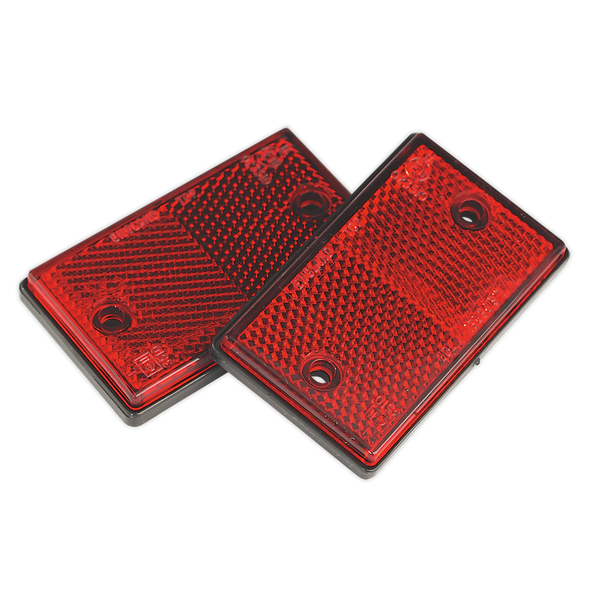 Sealey TB24 Reflex Reflector Red Oblong - Pack of 2