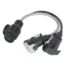 Sealey TB55 Conversion Lead - 13-Pin Euro To 7-Pin N & S-Type Plugs