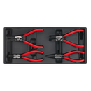 Sealey TBT03 4pc Circlip Pliers Set with Tool Tray
