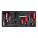 Sealey TBT06 8pc T-Handle Ball-End Hex Key Set with Tool Tray