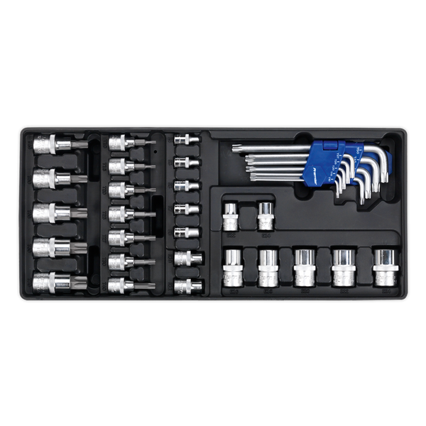 Sealey TBT08 35pc TRX-Star* Key, Socket Bit & Socket Set with Tool Tray