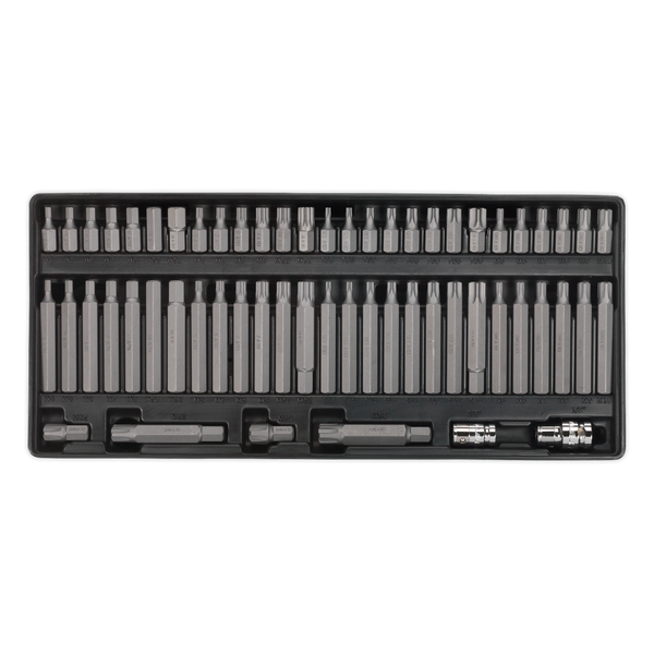 Sealey TBT11 60pc Security TRX-Star*/Hex/Ribe/Spline Bit Set with Tool Tray